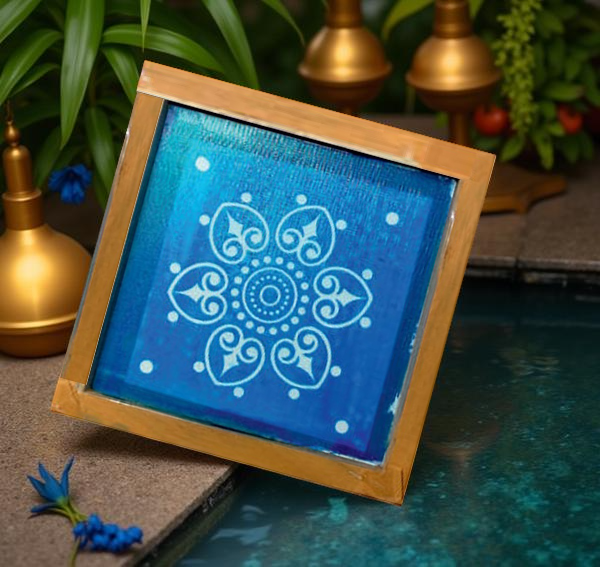 Rangly Mandala Kolam Rangoli Stencil Wooden 5X5 Inches Pack of 1 piece