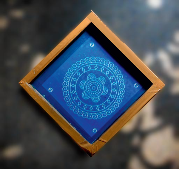 Rangly Circular floral pattern Rangoli Stencil Wooden 5*5 Inches Pack of 1 piece