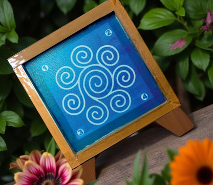 Rangly  Circular Swirl Kolam Rangoli Stencil Wooden 5*5 Inches Pack of 1 piece