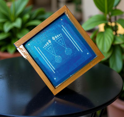 Rangly  Padam Model 5  Rangoli Stencil Wooden 5*5 Inches Pack of 1 piece