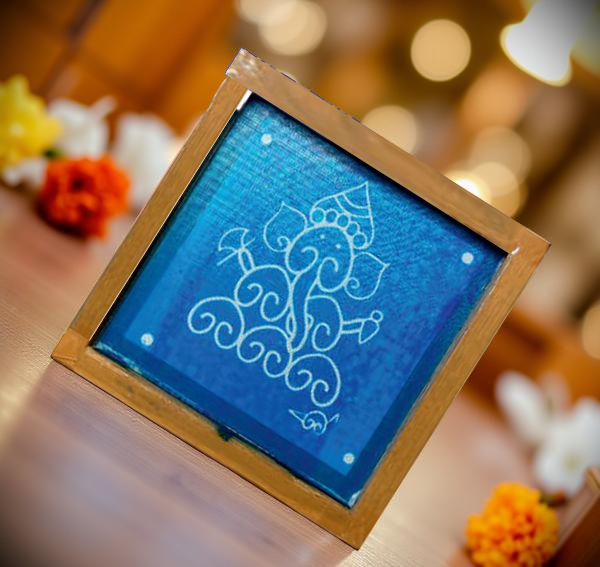 Rangly Ganesha Sitting Model Rangoli Stencil Wooden 5X5 Inches Pack of 1 piece