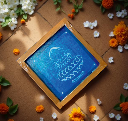 Rangly Kalasam Model 2 Rangoli Stencil Wooden 5*5 Inches Pack of 1 piece