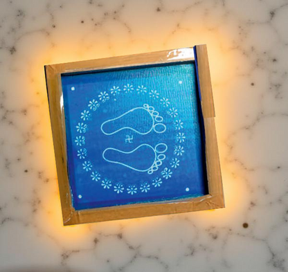 Rangly- Pair- of- Lakshmi- Padam- with- Circle- Stencil- Wooden- 55 Inches Pack of 1 piece