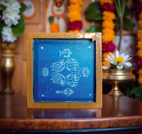 Rangly Lakshmi Padam Model 2 Rangoli Stencil Wooden 5X5 inches Pack of 1 piece