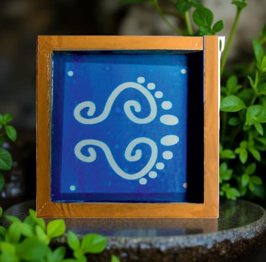 Rangly Lakshmi Paduka Rangoli Stencil Wooden 5*5 Inches Pack of 1 piece