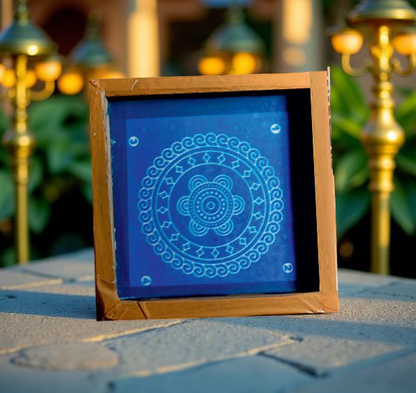 Rangly Circular floral pattern Rangoli Stencil Wooden 5*5 Inches Pack of 1 piece