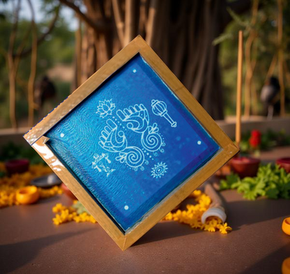 Rangly Lakshmi Padam Model 2 Rangoli Stencil Wooden 5X5 inches Pack of 1 piece