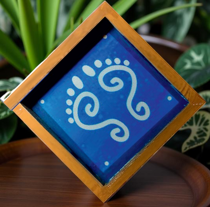 Rangly Lakshmi Paduka Rangoli Stencil Wooden 5*5 Inches Pack of 1 piece