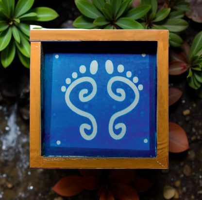 Rangly Lakshmi Paduka Rangoli Stencil Wooden 5*5 Inches Pack of 1 piece