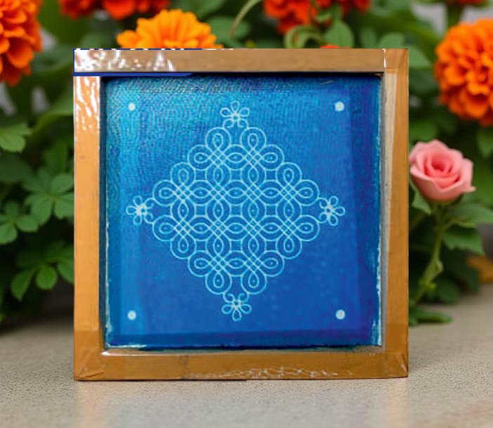 Rangly   Grid Mandala Rangoli Stencil Wooden 5*5 Inches Pack of 1 piece