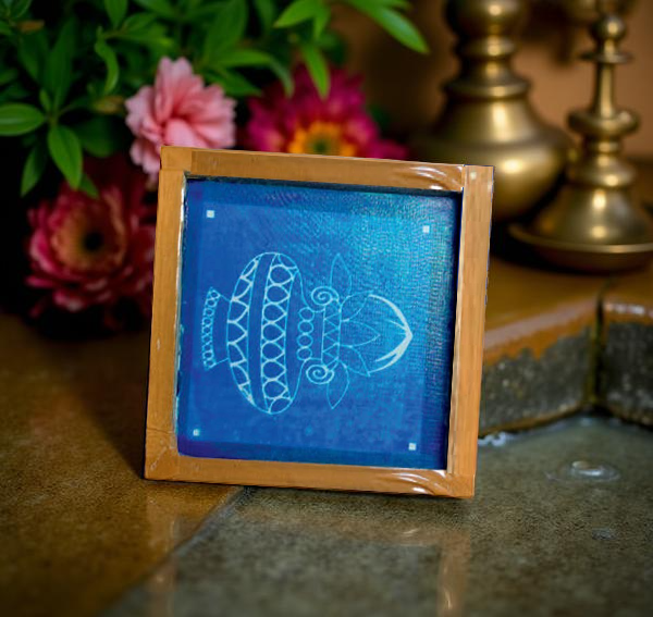 Rangly Kalasam Model 2 Rangoli Stencil Wooden 5*5 Inches Pack of 1 piece