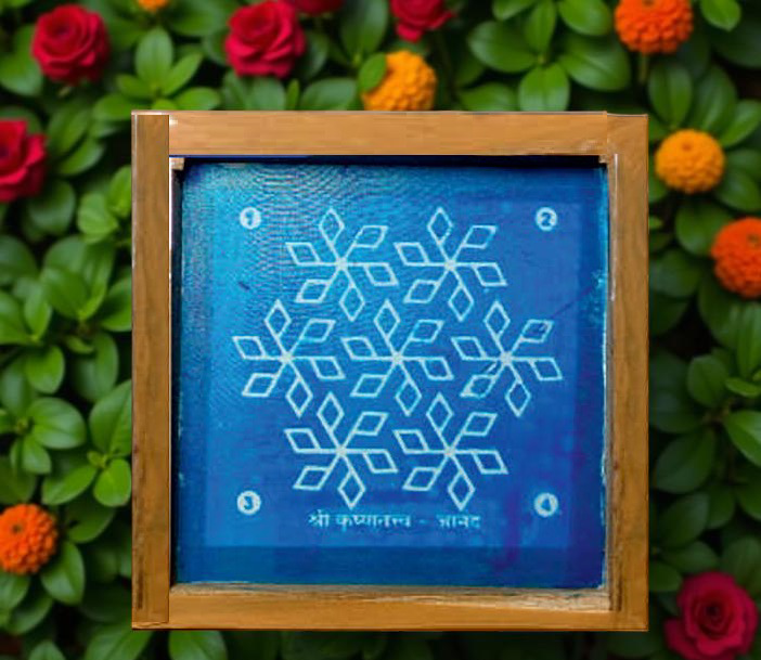 Rangly Flower Pattern Rangoli Stencil Wooden 5*5 Inches Pack of 1 piece