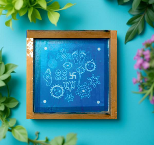 Rangly Chaitrangan Rangoli Stencil Wooden 5*5 Inches Pack of 1 piece