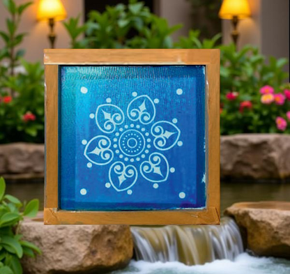 Rangly Mandala Kolam Rangoli Stencil Wooden 5X5 Inches Pack of 1 piece