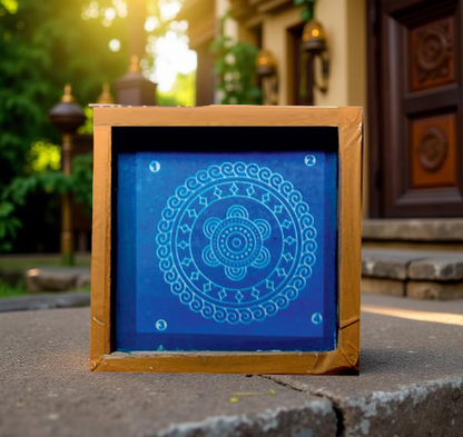 Rangly Circular floral pattern Rangoli Stencil Wooden 5*5 Inches Pack of 1 piece