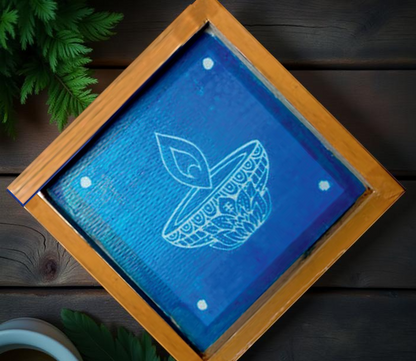 Rangly Lit Deepam (Diya) Rangoli Stencil Wooden 5*5 Inches Pack of 1 piece