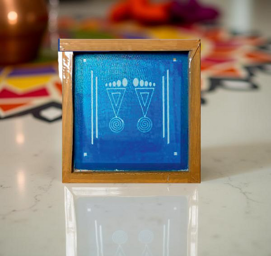 Rangly  Padam Model 5  Rangoli Stencil Wooden 5*5 Inches Pack of 1 piece