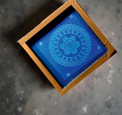 Rangly Circular floral pattern Rangoli Stencil Wooden 5*5 Inches Pack of 1 piece