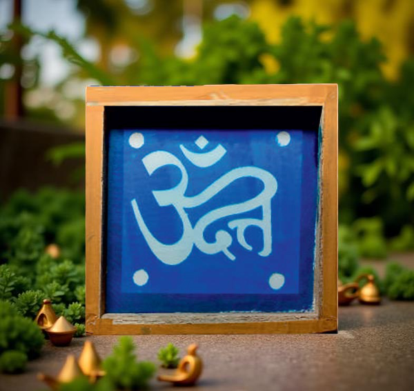 Rangly Om Symbol (Stylized) Rangoli Stencil Wooden 5*5 Inches Pack of 1 piece