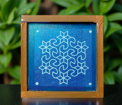 Rangly Star Design  Rangoli Stencil Wooden 5*5 Inches Pack of 1 piece