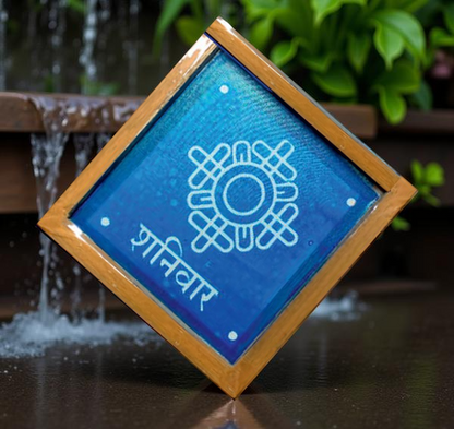 Rangly Mandala Geometric with Shanivar Kolam Rangoli Stencil Wooden 5*5 Inches Pack of 1 piece