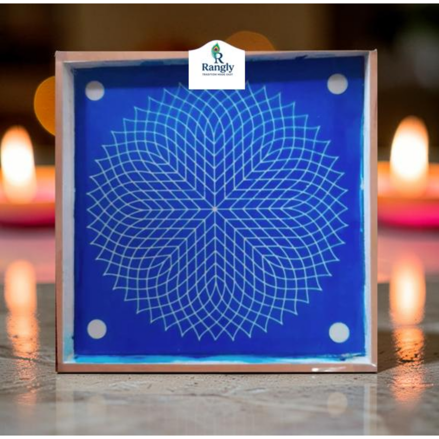 Rangly  Ananta Loop Big Kolam Stencil  Pack of 1 piece - WJ2414