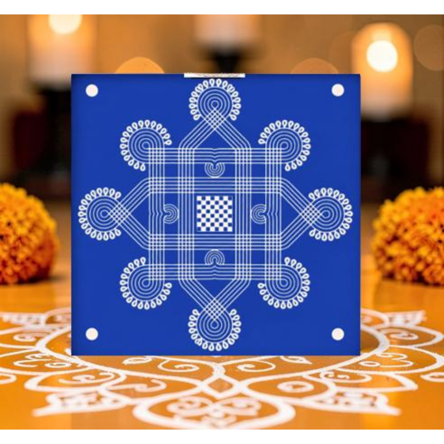 Rangly Wooden Square Rangoli  Pack of 1 piece - W205