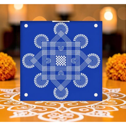 Rangly Wooden Square Rangoli  Pack of 1 piece - W205