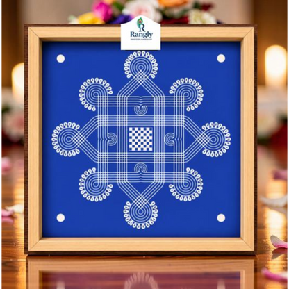 Rangly Wooden Square Rangoli  Pack of 1 piece - W205