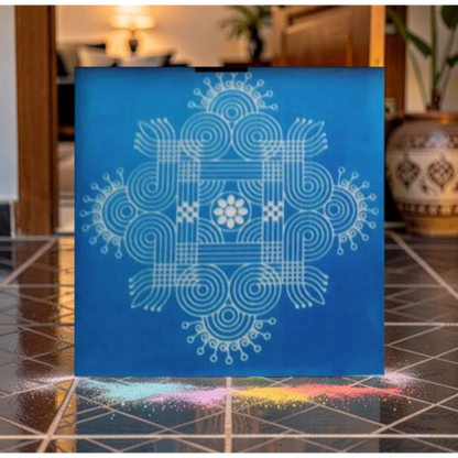 Rangly Wooden Square Rangoli  Pack of 1 piece - W206