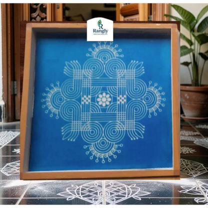 Rangly Wooden Square Rangoli  Pack of 1 piece - W206