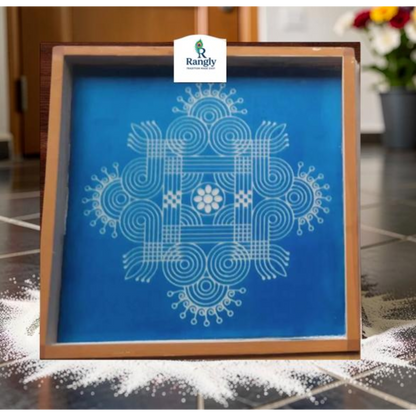 Rangly Wooden Square Rangoli  Pack of 1 piece - W206
