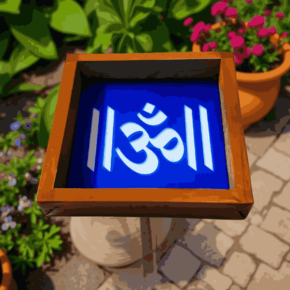 Rangly Om Symbol Rangoli Stencil Wooden 5x5 Inches Pack of 1 piece