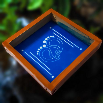 Rangly Lakshmi Padam Kolam Rangoli Stencil Wooden 5X5 inches Pack of 1 piece