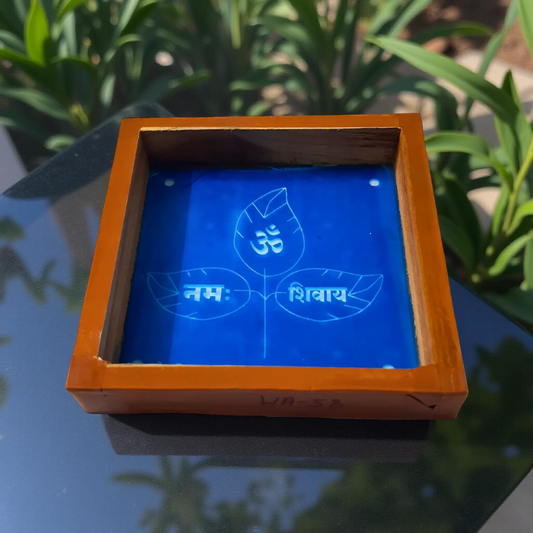 Rangly Bel Patra Rangoli Stencil Wooden 5X5 Inches Pack of 1 piece