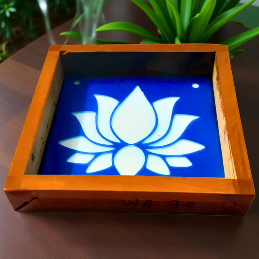 Rangly Lotus Flower Rangoli Stencil Wooden 5X5 Inches Pack of 1 piece