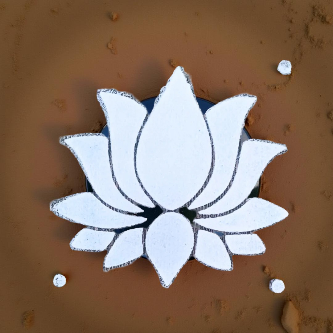 Rangly Lotus Flower Rangoli Stencil Wooden 5X5 Inches Pack of 1 piece