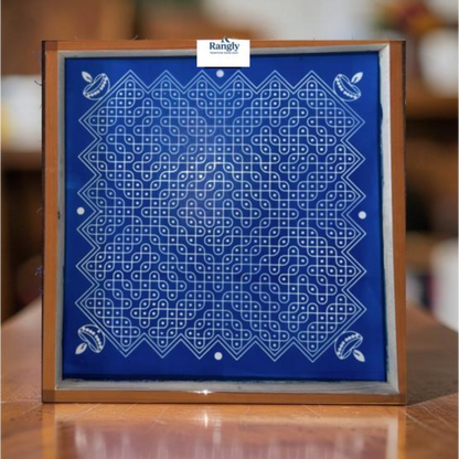 Rangly Diya Jumbo Kolam Stencil Wooden Pack of 1 piece - WJ2006