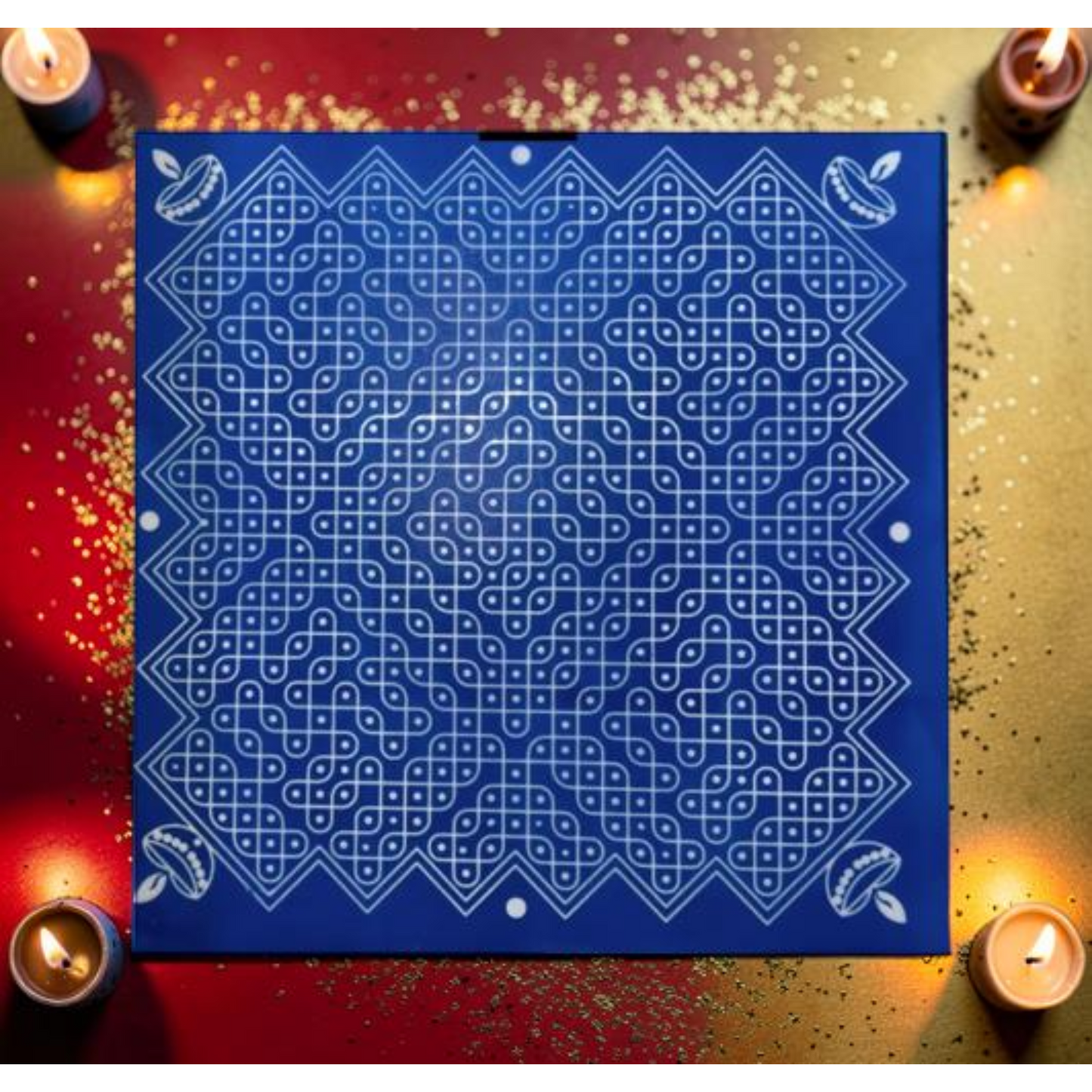 Rangly Diya Jumbo Kolam Stencil Wooden Pack of 1 piece - WJ2006