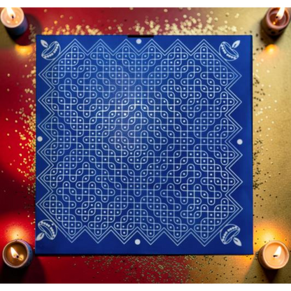 Rangly Diya Jumbo Kolam Stencil Wooden Pack of 1 piece - WJ2006