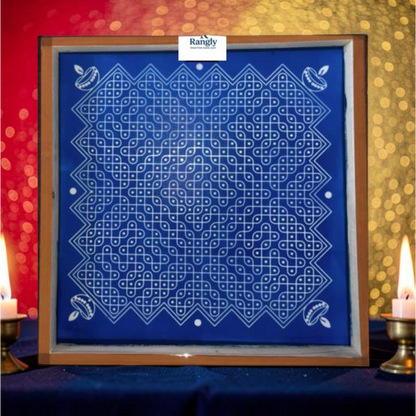 Rangly Diya Jumbo Kolam Stencil Wooden Pack of 1 piece - WJ2006