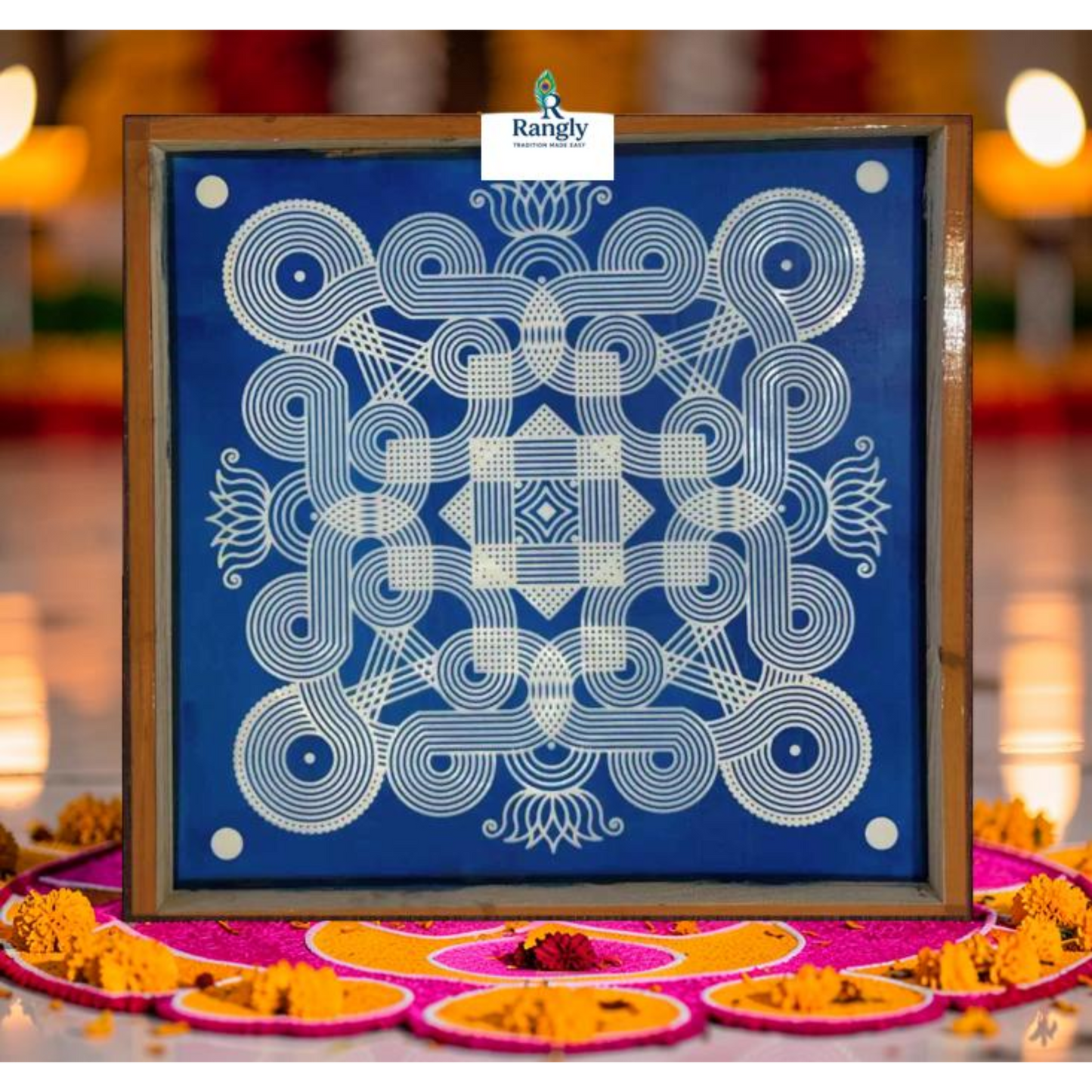 Rangly Classic Kanya Big Kolam Stencil  Pack of 1 piece -WJ2412
