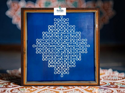 Rangly Jumbo  Neli Big Kolam  Design Stencil Wooden 16x16 Inches Pack of 1 Piece