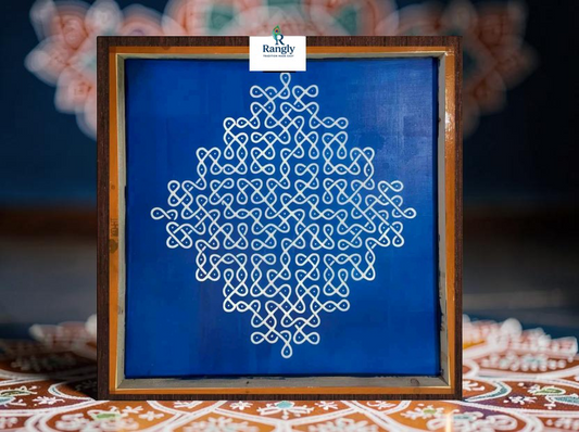 Rangly Jumbo Neli Big KolamDesign Stencil Wooden 20x20 Inches Pack of 1 piece