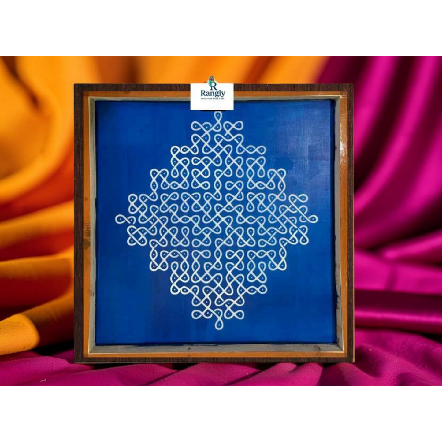 Rangly Jumbo Neli Big Kolam Design Stencil Wooden 30x30 Inches Pack of 1 piece