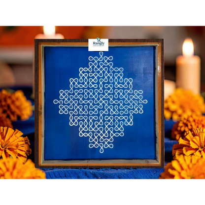 Rangly Jumbo  Neli Big Kolam Design Stencil Wooden 24x24 Inches Pack of 1 piece