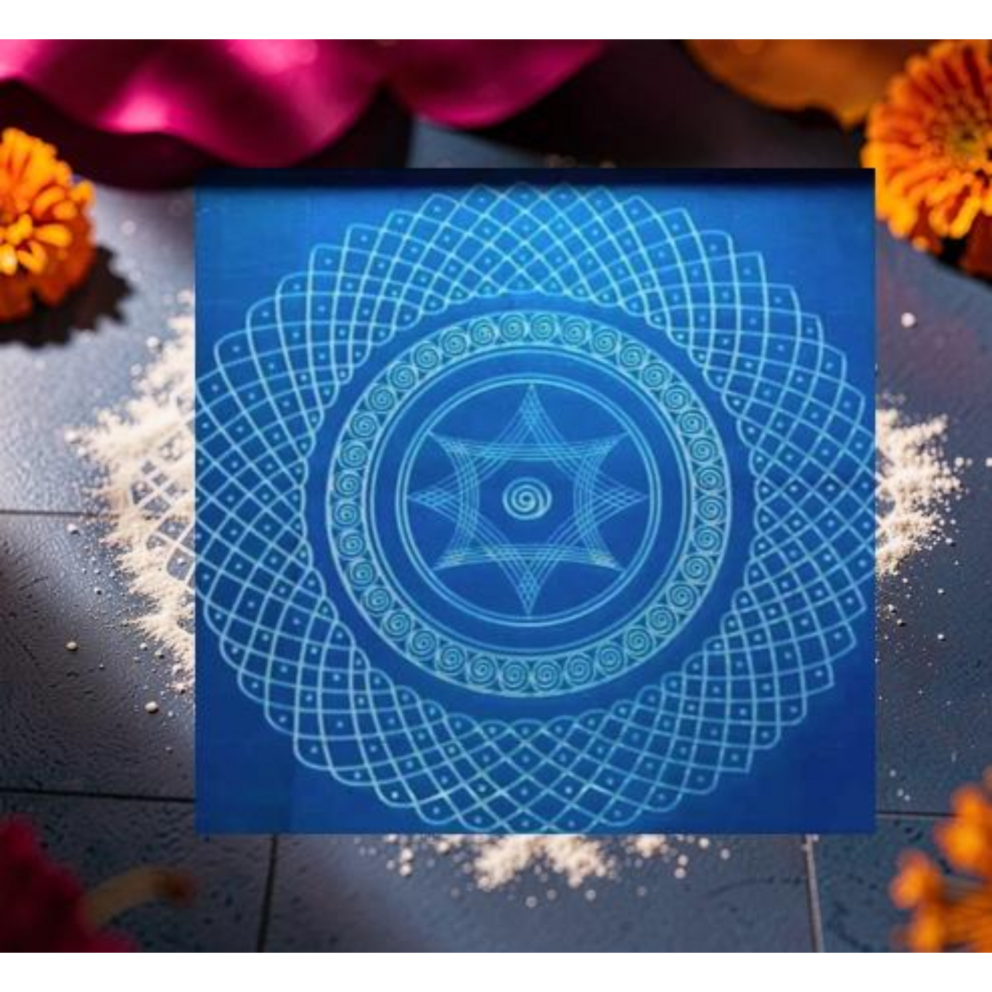 Rangly  Ananta Loop Big Kolam Stencil  Pack of 1 piece - WJ2414