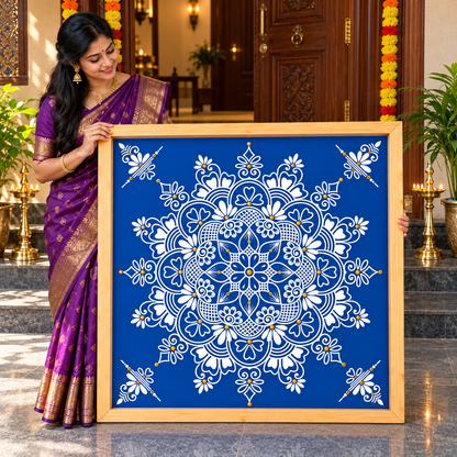 WJ3011 : Big Free Hand Kolam Stencil : 30 inch