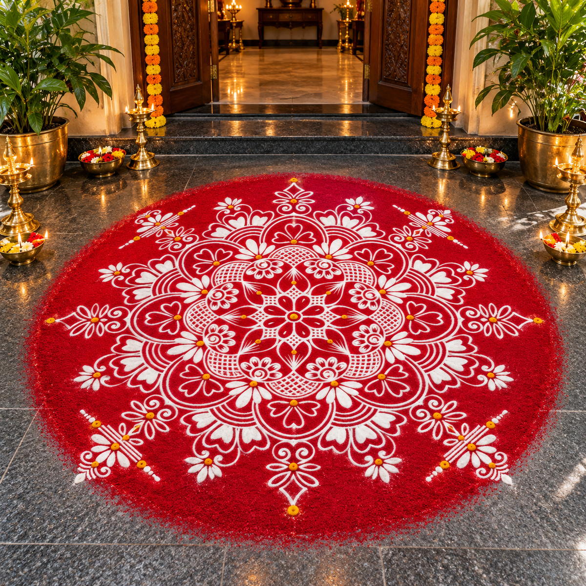 WJ3011 : Big Free Hand Kolam Stencil : 30 inch