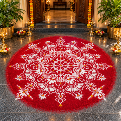 WJ3011 : Big Free Hand Kolam Stencil : 30 inch